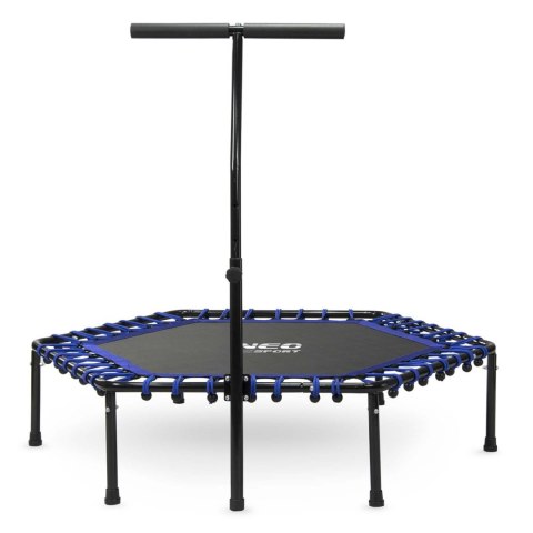 TRAMPOLINA FITNESS Z UCHWYTEM 127 CM NEO-SPORT - SZEŚCIOKĄTNA NIEBIESKA
