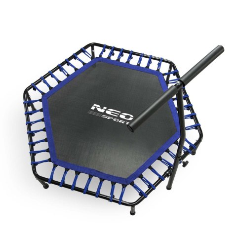 TRAMPOLINA FITNESS Z UCHWYTEM 127 CM NEO-SPORT - SZEŚCIOKĄTNA NIEBIESKA