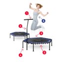 TRAMPOLINA FITNESS Z UCHWYTEM 127 CM NEO-SPORT - SZEŚCIOKĄTNA NIEBIESKA