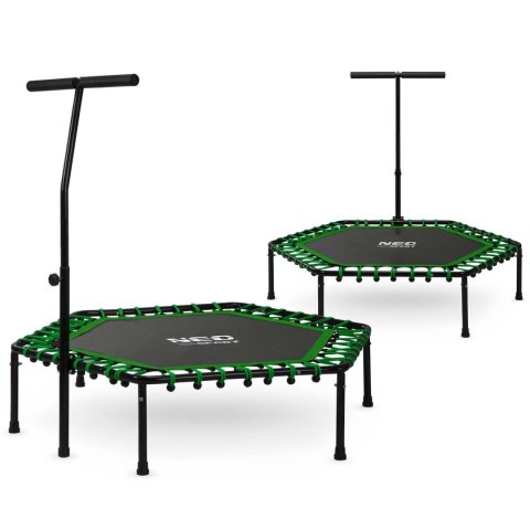 TRAMPOLINA FITNESS Z UCHWYTEM 127 CM NEO-SPORT - SZEŚCIOKĄTNA ZIELONA