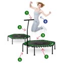 TRAMPOLINA FITNESS Z UCHWYTEM 127 CM NEO-SPORT - SZEŚCIOKĄTNA ZIELONA