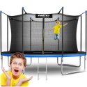 TRAMPOLINA OGRODOWA 12FT/374CM Z SIATKĄ WEWNĘTRZNĄ I DRABINKĄ NEO-SPORT