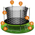 TRAMPOLINA OGRODOWA 8FT/252CM Z SIATKĄ WEWNĘTRZNĄ I DRABINKĄ NEO-SPORT