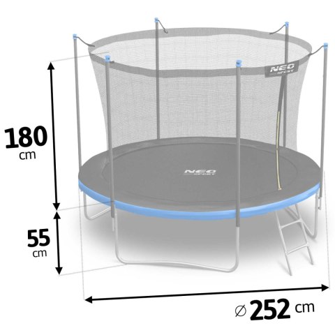 TRAMPOLINA OGRODOWA 8FT/252CM Z SIATKĄ WEWNĘTRZNĄ I DRABINKĄ NEO-SPORT TRAMPOLINA OGRODOWA 8FT/252CM Z SIATKĄ WEWNĘTRZNĄ I DRABINKĄ NEO-SPORT