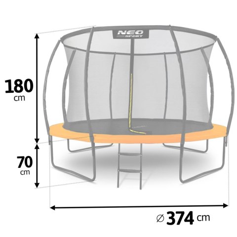 TRAMPOLINA OGRODOWA PROFILOWANA 12FT/374CM Z SIATKĄ WEWNĘTRZNĄ NEO-SPORT TRAMPOLINA OGRODOWA PROFILOWANA 12FT/374CM Z SIATKĄ WEWNĘTRZNĄ NEO-SPORT