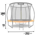 TRAMPOLINA OGRODOWA PROFILOWANA 8FT/252CM Z SIATKĄ WEWNĘTRZNĄ NEO-SPORT