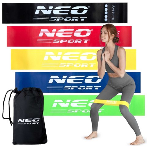 ZESTAW TAŚMA OPOROWYCH DO ĆWICZEŃ NS-959 NEO-SPORT 5 SZT
