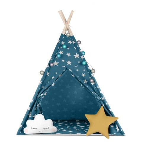 NAMIOT TIPI DLA DZIECI ZE ŚWIATEŁKAMI NUKIDO - NIEBIESKI NAMIOT TIPI DLA DZIECI ZE ŚWIATEŁKAMI NUKIDO - NIEBIESKI