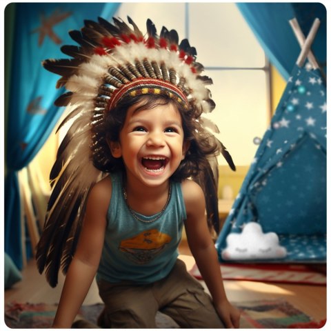 NAMIOT TIPI DLA DZIECI ZE ŚWIATEŁKAMI NUKIDO - NIEBIESKI NAMIOT TIPI DLA DZIECI ZE ŚWIATEŁKAMI NUKIDO - NIEBIESKI