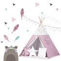 NAMIOT TIPI DLA DZIECI ZE ŚWIATEŁKAMI NUKIDO - RÓŻOWE W GWIAZDKI