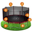 TRAMPOLINA OGRODOWA 12FT/374CM Z SIATKĄ ZEWNĘTRZNĄ I DRABINKĄ NEO-SPORT