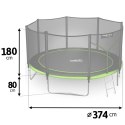 TRAMPOLINA OGRODOWA 12FT/374CM Z SIATKĄ ZEWNĘTRZNĄ I DRABINKĄ NEO-SPORT
