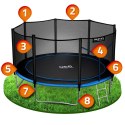TRAMPOLINA OGRODOWA 13FT/404CM Z SIATKĄ ZEWNĘTRZNĄ I DRABINKĄ NEO-SPORT