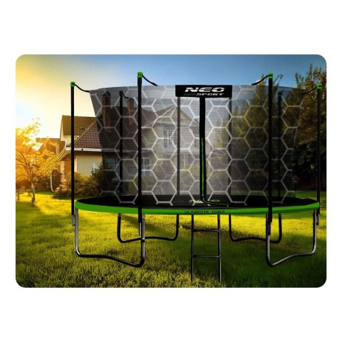 TRAMPOLINA OGRODOWA 14FT/435CM Z SIATKĄ WEWNĘTRZNĄ I DRABINKĄ NEO-SPORT