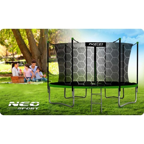 TRAMPOLINA OGRODOWA 14FT/435CM Z SIATKĄ WEWNĘTRZNĄ I DRABINKĄ NEO-SPORT