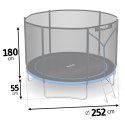 TRAMPOLINA OGRODOWA 8FT/252CM Z SIATKĄ ZEWNĘTRZNĄ I DRABINKĄ NEO-SPORT