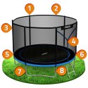 TRAMPOLINA OGRODOWA 8FT/252CM Z SIATKĄ ZEWNĘTRZNĄ I DRABINKĄ NEO-SPORT