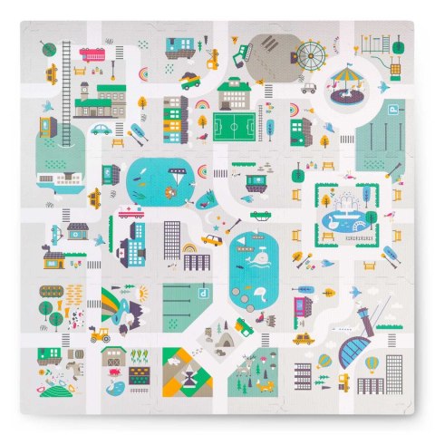 MATA PIANKOWA PUZZLE 120X120CM + PIANKOWE FIGURKI NUKIDO TOWN MATA PIANKOWA PUZZLE 120X120CM + PIANKOWE FIGURKI NUKIDO TOWN