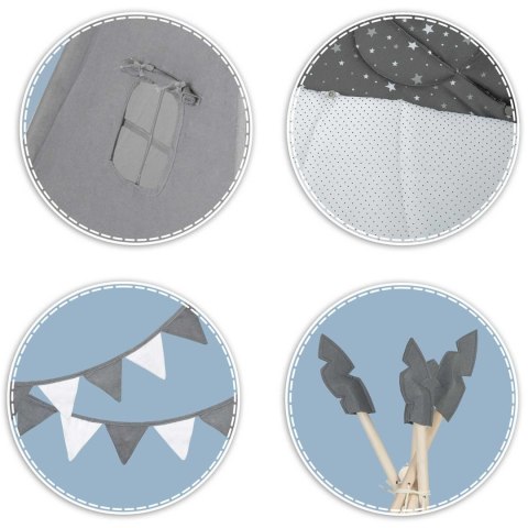 NAMIOT TIPI DLA DZIECI NK-406 NUKIDO - SZARY NAMIOT TIPI DLA DZIECI NK-406 NUKIDO - SZARY