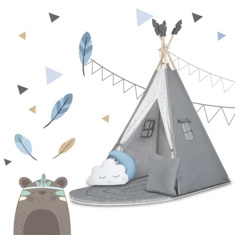 NAMIOT TIPI DLA DZIECI NK-406 NUKIDO - SZARY NAMIOT TIPI DLA DZIECI NK-406 NUKIDO - SZARY