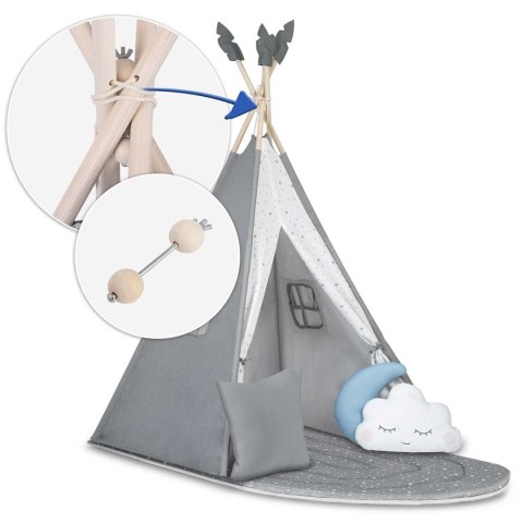 NAMIOT TIPI DLA DZIECI NK-406 NUKIDO - SZARY NAMIOT TIPI DLA DZIECI NK-406 NUKIDO - SZARY