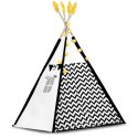 NAMIOT TIPI DLA DZIECI Z GIRLANDĄ I ŚWIATEŁKAMI NUKIDO BIAŁO CZARNY Z PANDĄ
