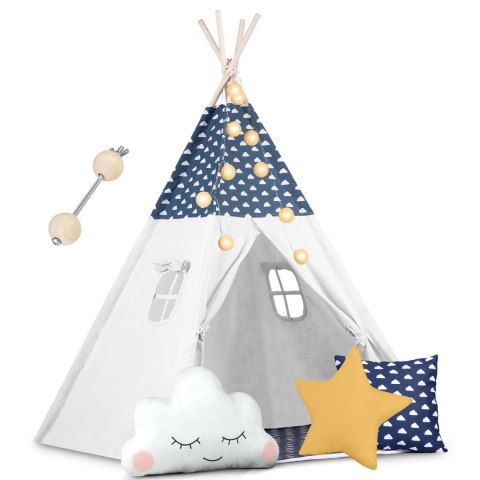 NAMIOT TIPI DLA DZIECI ZE ŚWIATEŁKAMI NUKIDO - GRANATOWY NAMIOT TIPI DLA DZIECI ZE ŚWIATEŁKAMI NUKIDO - GRANATOWY