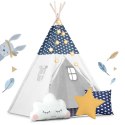 NAMIOT TIPI DLA DZIECI ZE ŚWIATEŁKAMI NUKIDO - GRANATOWY