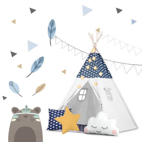 NAMIOT TIPI DLA DZIECI ZE ŚWIATEŁKAMI NUKIDO - GRANATOWY NAMIOT TIPI DLA DZIECI ZE ŚWIATEŁKAMI NUKIDO - GRANATOWY