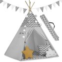 NAMIOT TIPI DLA DZIECI ZE ŚWIATEŁKAMI NUKIDO - SZARY