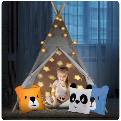NAMIOT TIPI DLA DZIECI ZE ŚWIATEŁKAMI NUKIDO - SZARY NAMIOT TIPI DLA DZIECI ZE ŚWIATEŁKAMI NUKIDO - SZARY