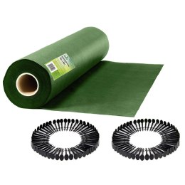 AGROWŁÓKNINA OGRODOWA 1,6 M X 50 M + 100 SZPILEK PLONOS - ZIELONA