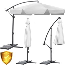 PARASOL OGRODOWY SKŁADANY 6 SEGMENTÓW SZARY 350CM