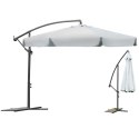 PARASOL OGRODOWY SKŁADANY 6 SEGMENTÓW SZARY 350CM