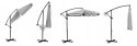 PARASOL OGRODOWY SKŁADANY 6 SEGMENTÓW SZARY 350CM