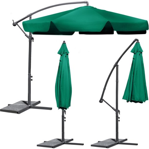 PARASOL OGRODOWY SKŁADANY 6 SEGMENTÓW ZIELONY 350CM PARASOL OGRODOWY SKŁADANY 6 SEGMENTÓW ZIELONY 350CM