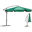 PARASOL OGRODOWY SKŁADANY 6 SEGMENTÓW ZIELONY 350CM