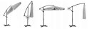 PARASOL OGRODOWY SKŁADANY 8 SEGMENTÓW SZARY 350CM