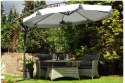 PARASOL OGRODOWY SKŁADANY 8 SEGMENTÓW SZARY 350CM