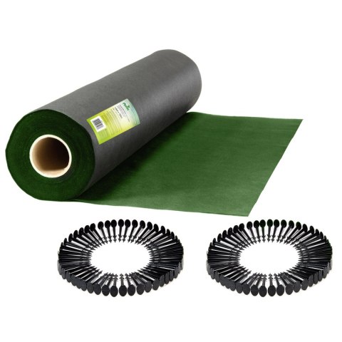 AGROWŁÓKNINA OGRODOWA 1,6 M X 100 M 90 G/M2 + 100 SZPILEK PLONOS - CZARNO-ZIELONA AGROWŁÓKNINA OGRODOWA 1,6 M X 100 M 90 G/M2 + 100 SZPILEK PLONOS - CZARNO-ZIELONA
