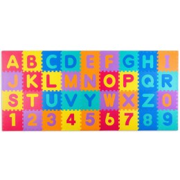 DUŻA MATA PIANKOWA, PUZZLE, LITERY KOLOROWE 36 SZT