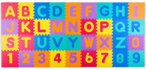 DUŻA MATA PIANKOWA, PUZZLE, LITERY KOLOROWE 36 SZT DUŻA MATA PIANKOWA, PUZZLE, LITERY KOLOROWE 36 SZT