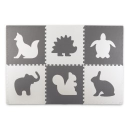 DUŻA MATA PIANKOWA, PUZZLE, ZWIERZĄTKA BIAŁE I SZARE 6 SZT