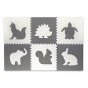 DUŻA MATA PIANKOWA, PUZZLE, ZWIERZĄTKA BIAŁE I SZARE 6 SZT