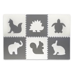 DUŻA MATA PIANKOWA, PUZZLE, ZWIERZĄTKA BIAŁE I SZARE 6 SZT