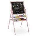 MAGNETYCZNA KREDOWA TABLICA OBROTOWA RICOKIDS - RÓŻOWA
