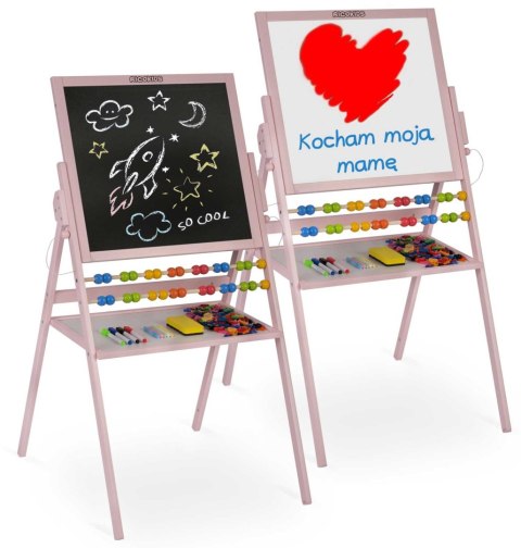 MAGNETYCZNA KREDOWA TABLICA OBROTOWA RICOKIDS - RÓŻOWA MAGNETYCZNA KREDOWA TABLICA OBROTOWA RICOKIDS - RÓŻOWA