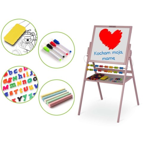 MAGNETYCZNA KREDOWA TABLICA OBROTOWA RICOKIDS - RÓŻOWA MAGNETYCZNA KREDOWA TABLICA OBROTOWA RICOKIDS - RÓŻOWA