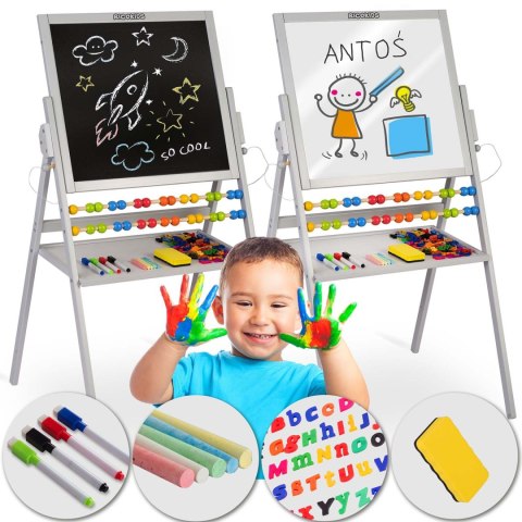 MAGNETYCZNA KREDOWA TABLICA OBROTOWA RICOKIDS - SZARA MAGNETYCZNA KREDOWA TABLICA OBROTOWA RICOKIDS - SZARA
