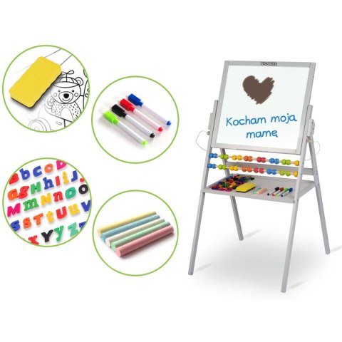 MAGNETYCZNA KREDOWA TABLICA OBROTOWA RICOKIDS - SZARA MAGNETYCZNA KREDOWA TABLICA OBROTOWA RICOKIDS - SZARA